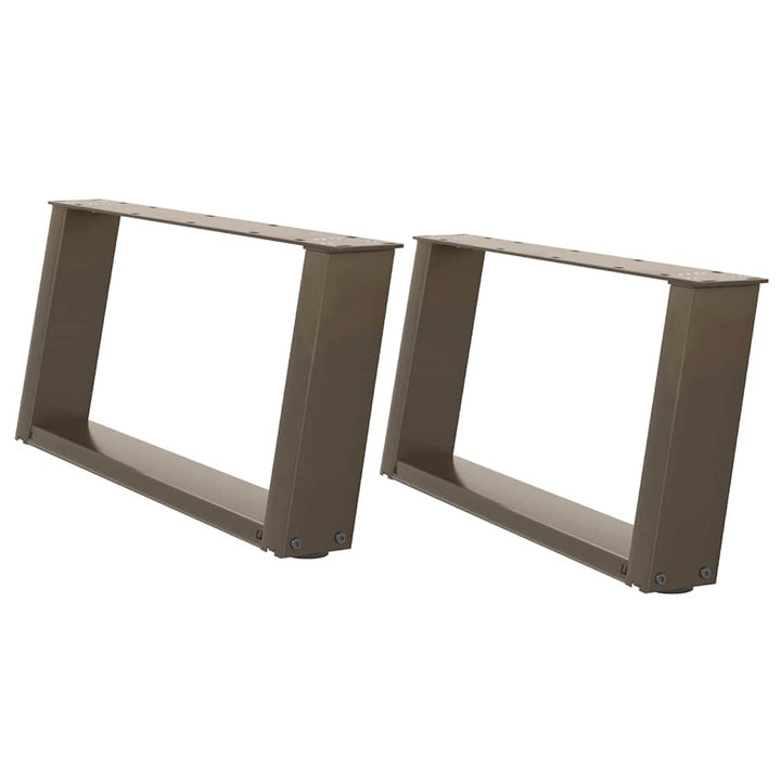 sofabordsben U-formet 2 stk. naturstål 60x(30-31) cm stål