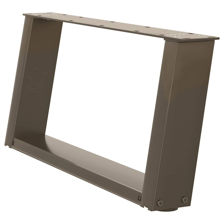 sofabordsben U-formet 2 stk. naturstål 60x(30-31) cm stål