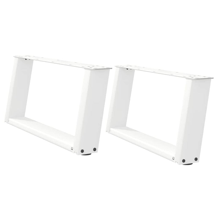 sofabordsben U-formet 2 stk. hvid 70x(30-31) cm stål