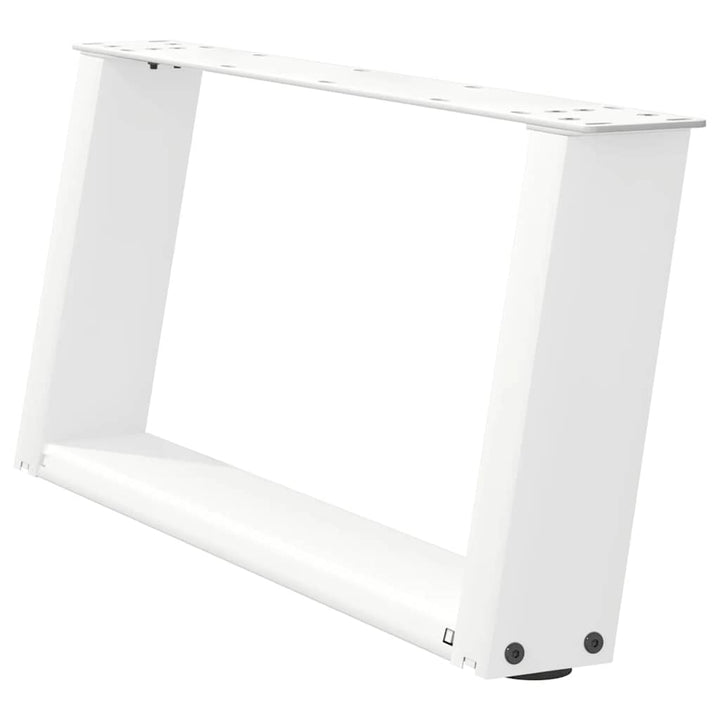 sofabordsben U-formet 2 stk. hvid 70x(30-31) cm stål