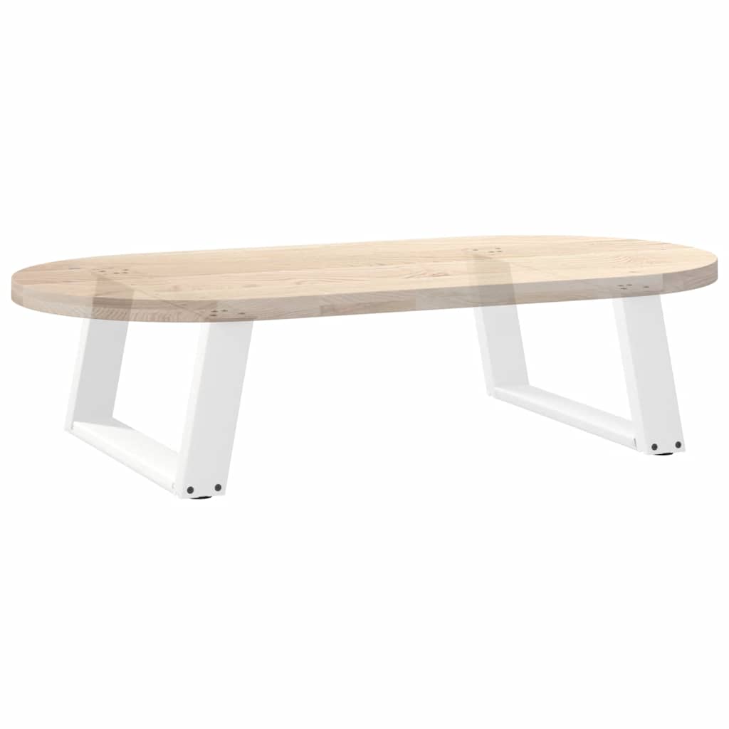 sofabordsben U-formet 2 stk. hvid 70x(30-31) cm stål