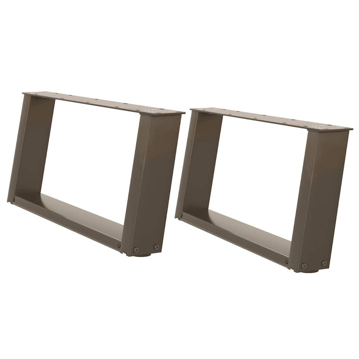 sofabordsben U-formet 2 stk. naturstål 70x(30-31) cm stål