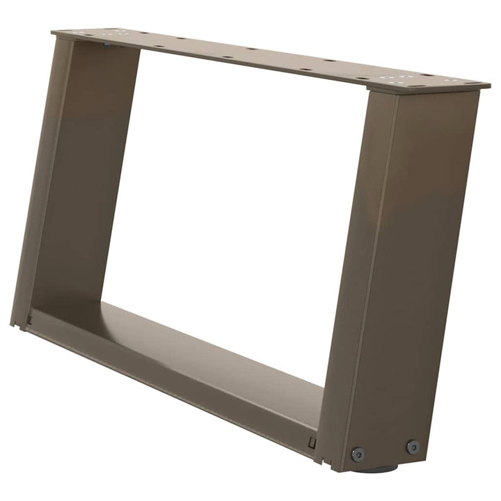 sofabordsben U-formet 2 stk. naturstål 70x(30-31) cm stål