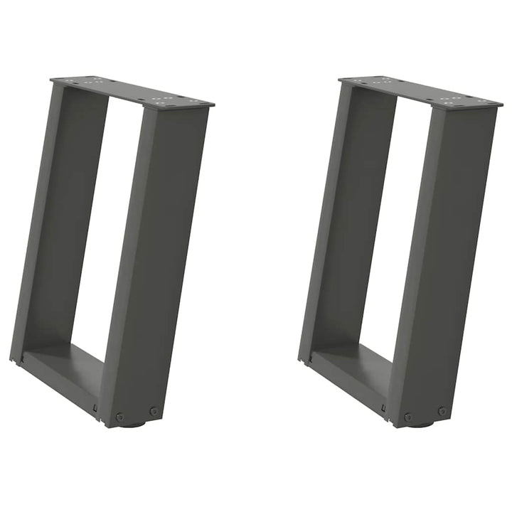sofabordsben U-formet 2 stk. antracit 28 x (42-43) cm stål