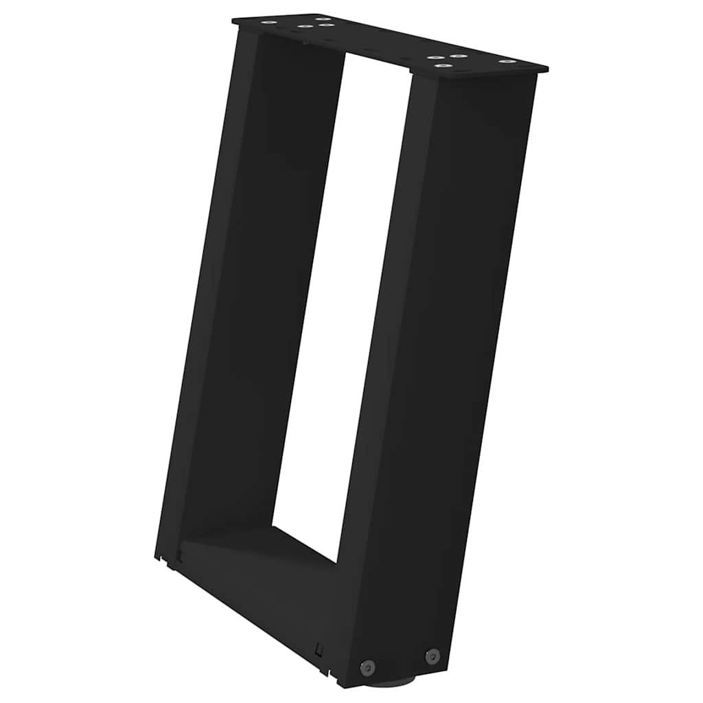 sofabordsben U-formet 2 stk. sort 38 x (42-43) cm stål