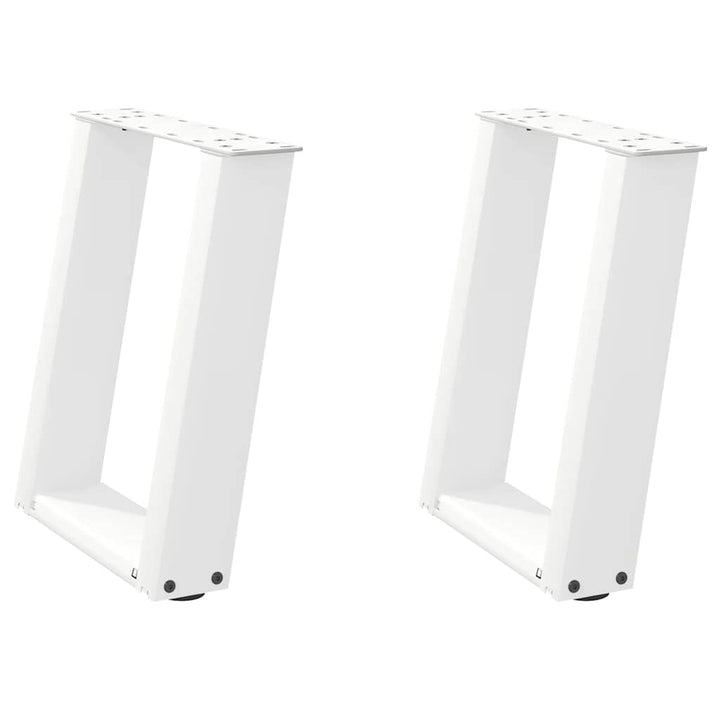sofabordsben U-formet 2 stk. hvid 38 x (42-43) cm stål