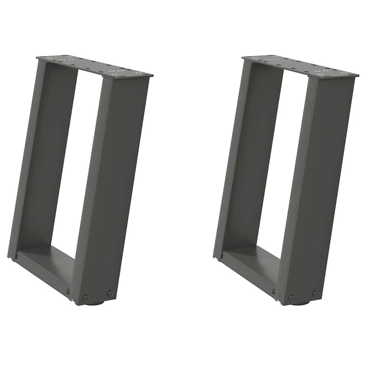 sofabordsben U-formet 2 stk. antracit 38 x (42-43) cm stål