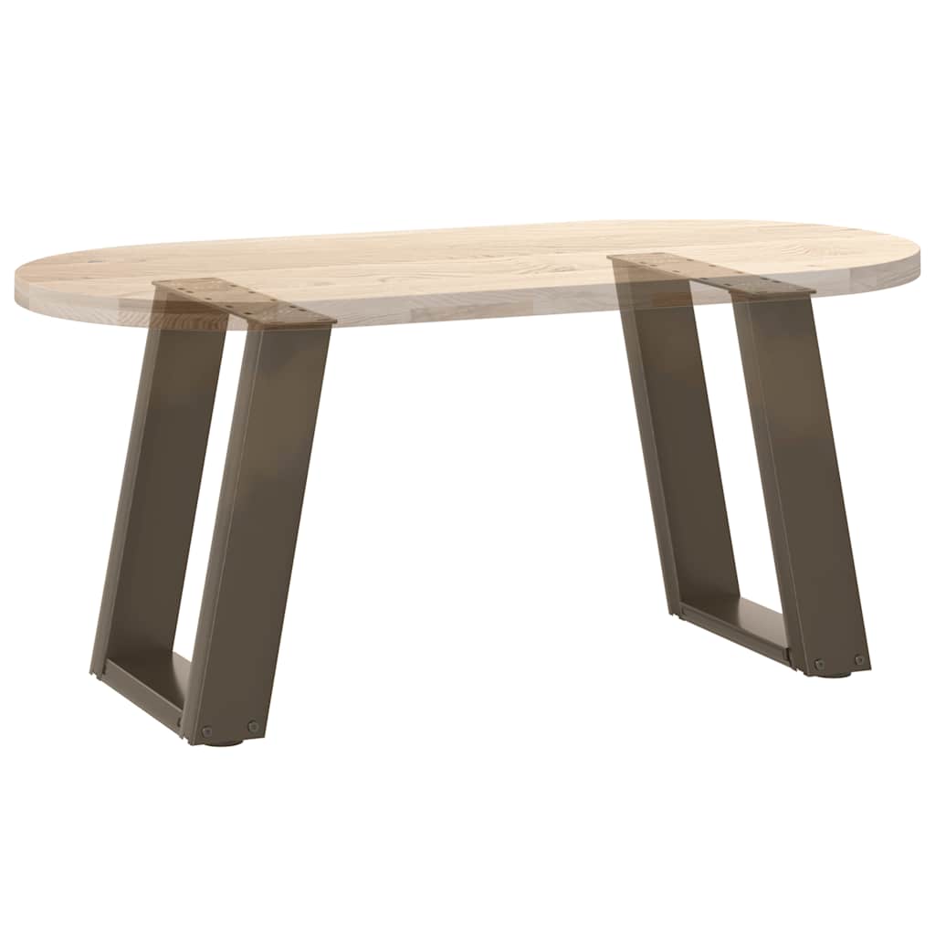 sofabordsben U-formet 2 stk. naturstål 38 x (42-43) cm stål