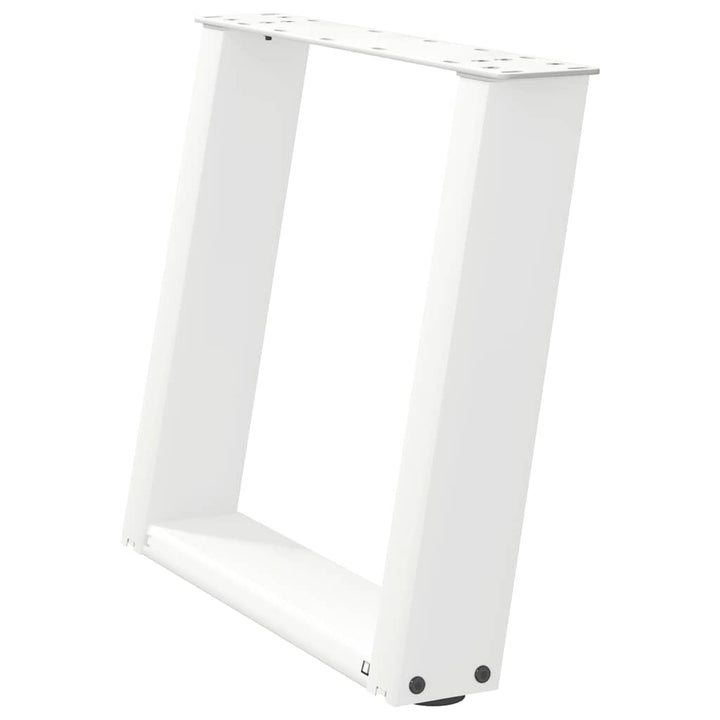 sofabordsben U-formet 2 stk. hvid 50x(42-43) cm stål