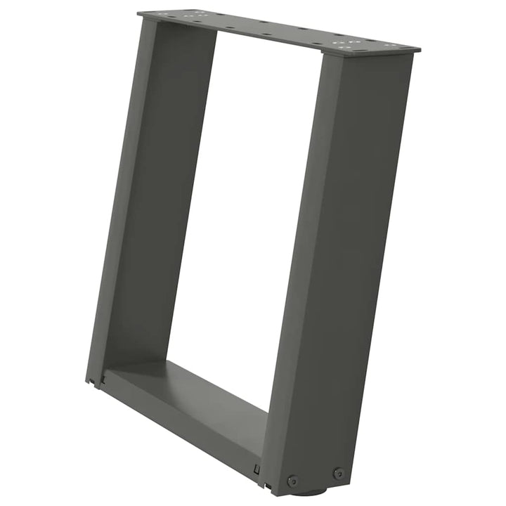 sofabordsben U-formet 2 stk. antracit 50x(42-43) cm stål