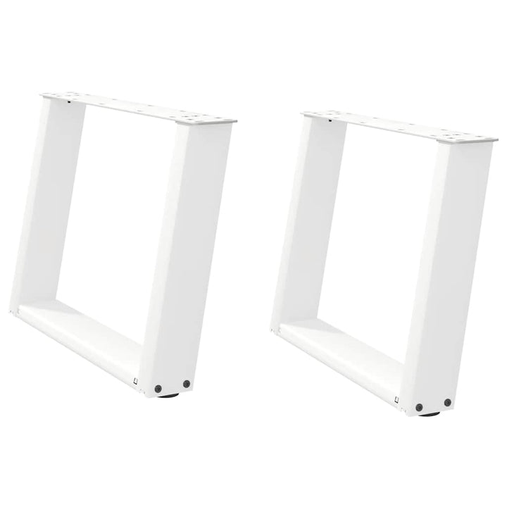 sofabordsben U-formet 2 stk. hvid 60 x (42-43) cm stål
