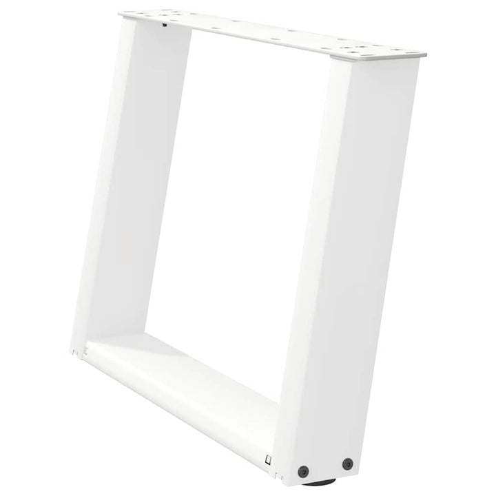sofabordsben U-formet 2 stk. hvid 60 x (42-43) cm stål