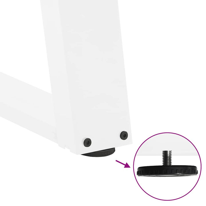 sofabordsben U-formet 2 stk. hvid 60 x (42-43) cm stål