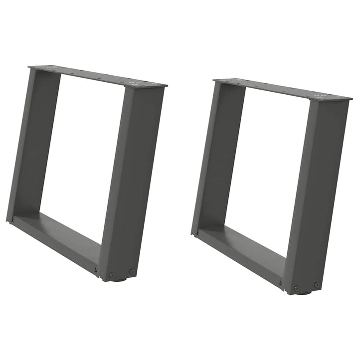 sofabordsben U-formet 2 stk. antracit 60x(42-43) cm stål