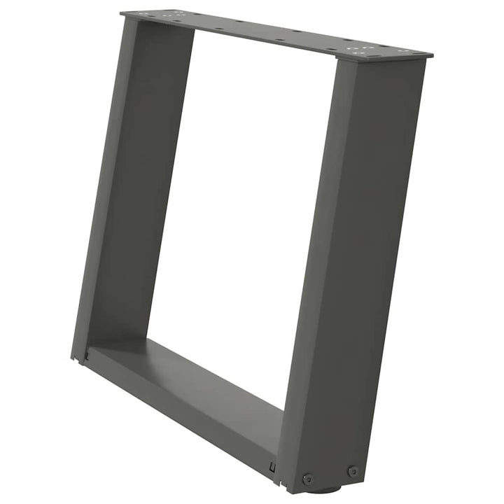 sofabordsben U-formet 2 stk. antracit 60x(42-43) cm stål