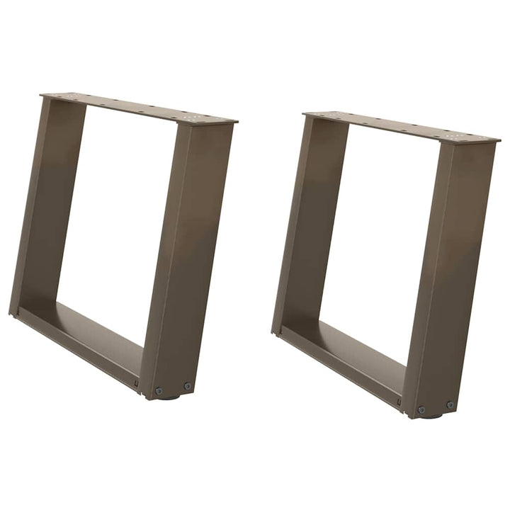 sofabordsben U-formet 2 stk. naturstål 60 x (42-43) cm stål