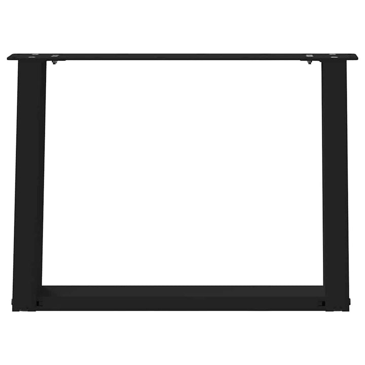 sofabordsben U-formet 2 stk. sort 70 x (42-43) cm stål