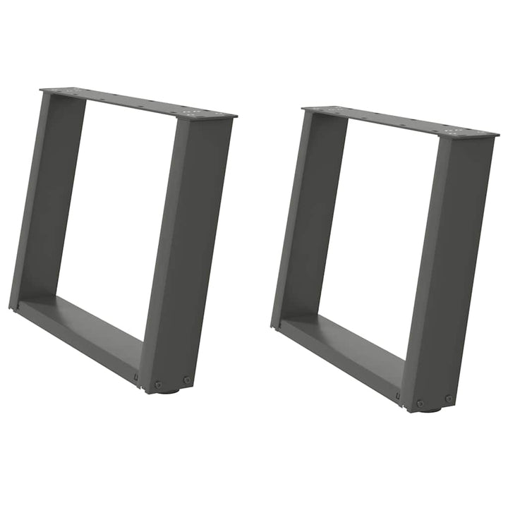 sofabordsben U-formet 2 stk. antracit 70 x (42-43) cm stål