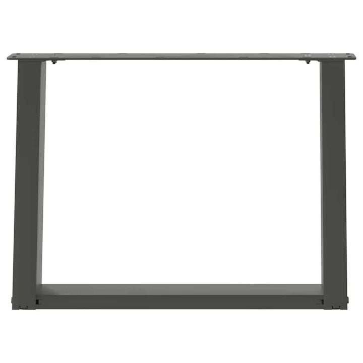 sofabordsben U-formet 2 stk. antracit 70 x (42-43) cm stål