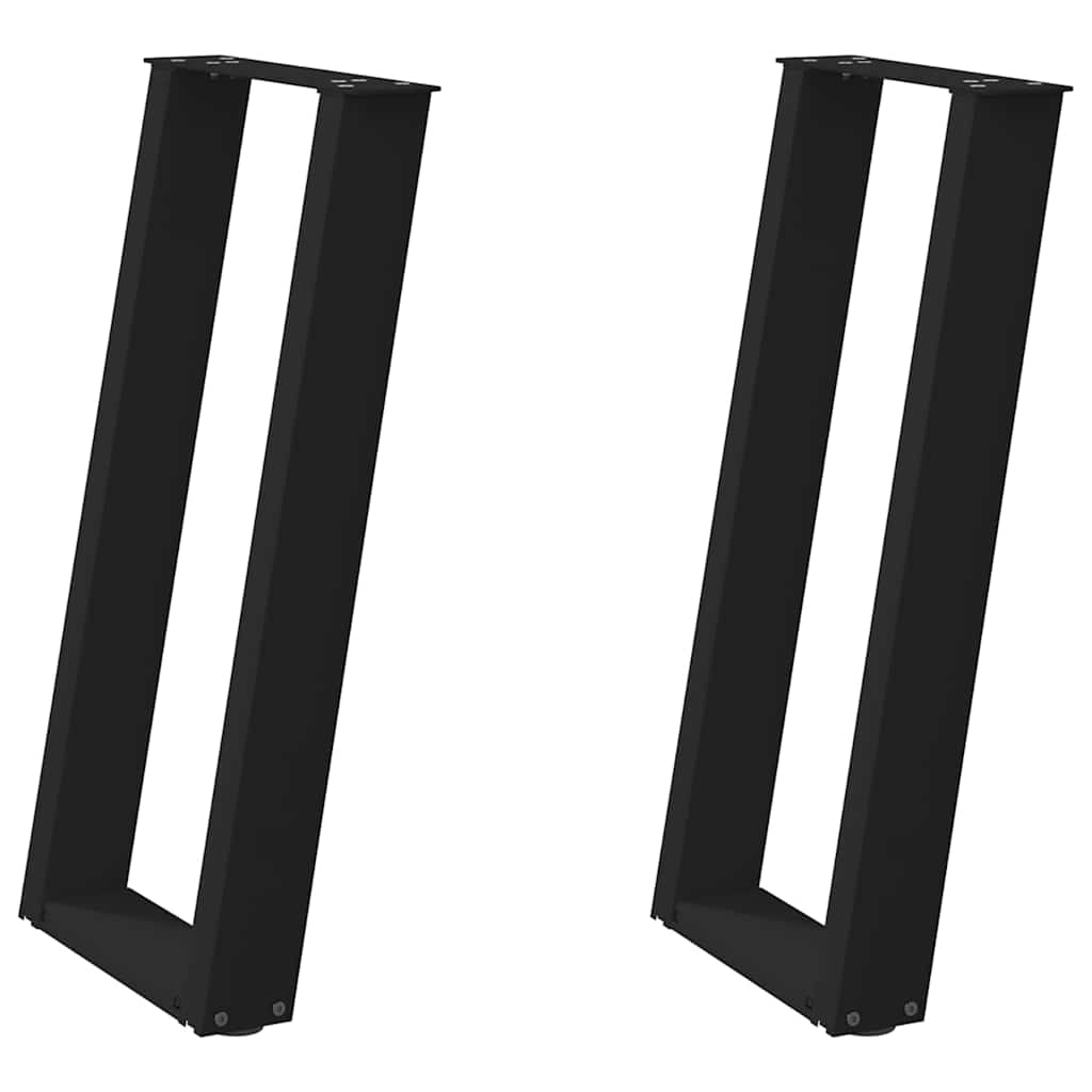 konsolbordben U-formet 2 stk. sort 38 x (72-73) cm stål