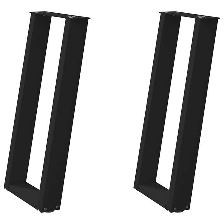 konsolbordben U-formet 2 stk. sort 38 x (72-73) cm stål