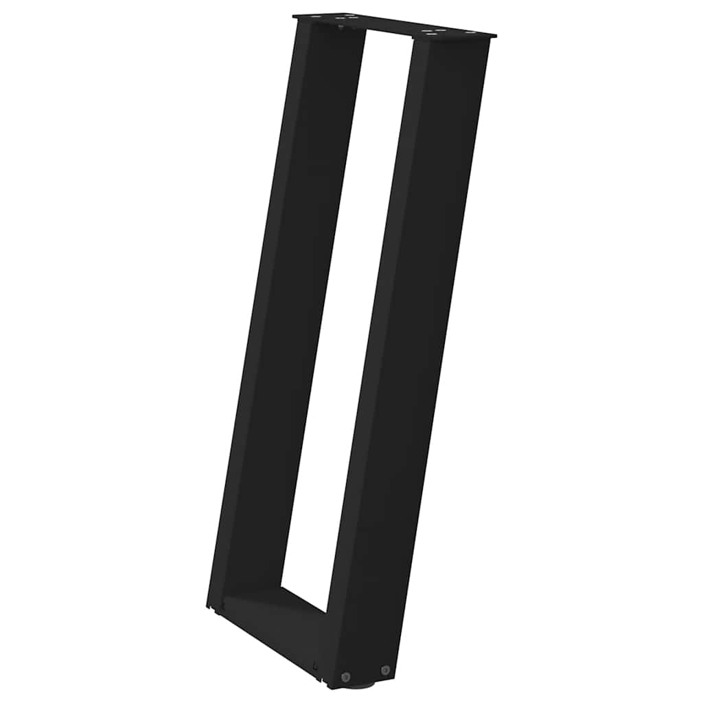 konsolbordben U-formet 2 stk. sort 38 x (72-73) cm stål