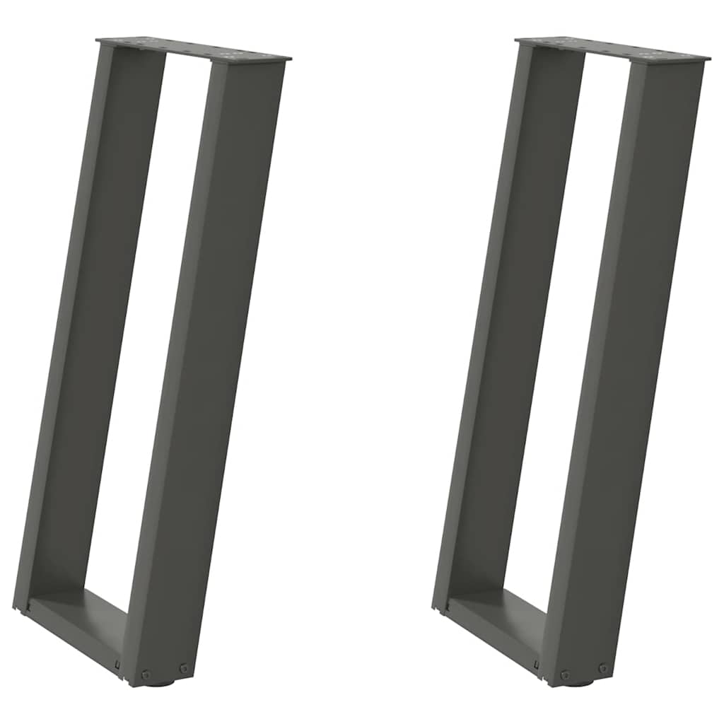 konsolbordben U-formet 2 stk. antracit 38 x (72-73) cm stål