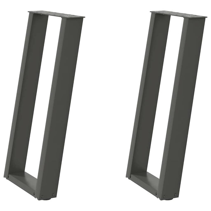 konsolbordben U-formet 2 stk. antracit 38 x (72-73) cm stål