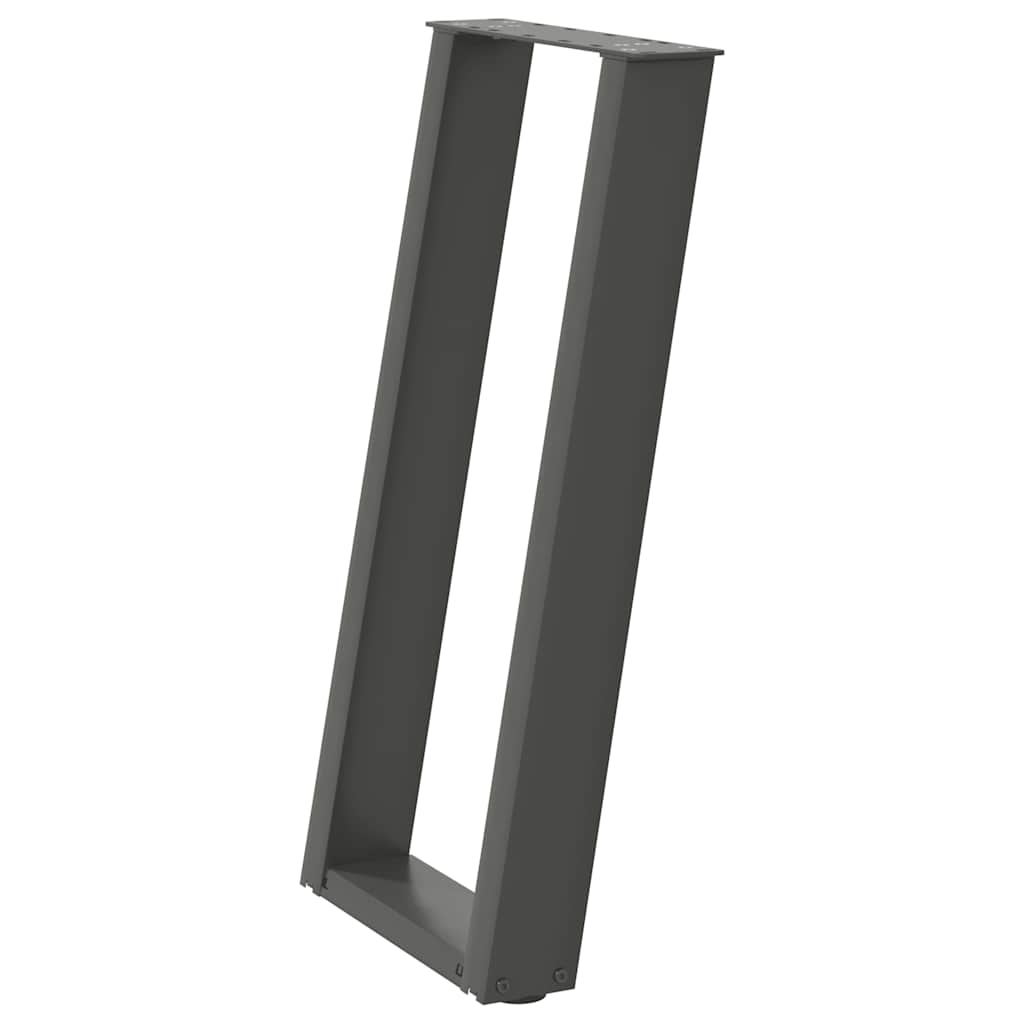konsolbordben U-formet 2 stk. antracit 38 x (72-73) cm stål