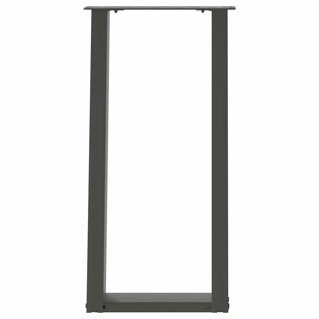 konsolbordben U-formet 2 stk. antracit 38 x (72-73) cm stål