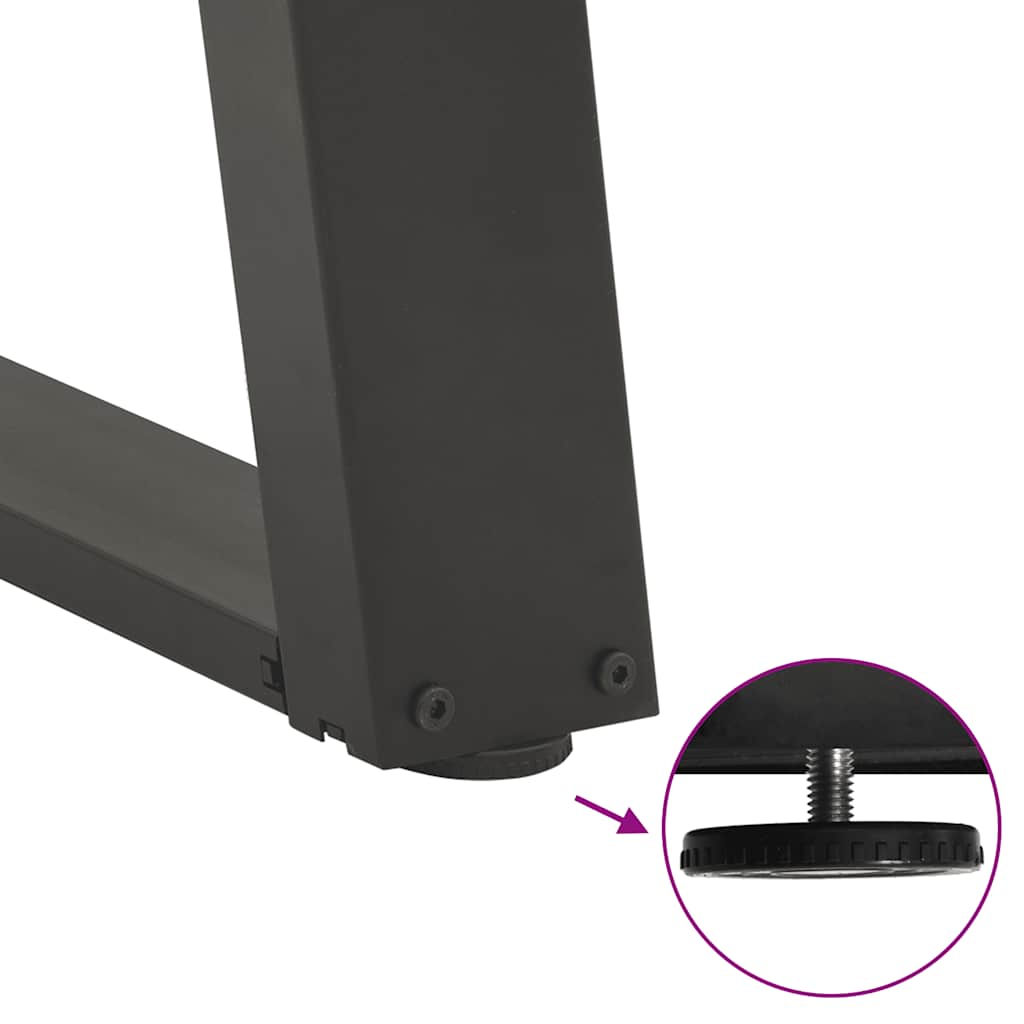 konsolbordben U-formet 2 stk. antracit 38 x (72-73) cm stål