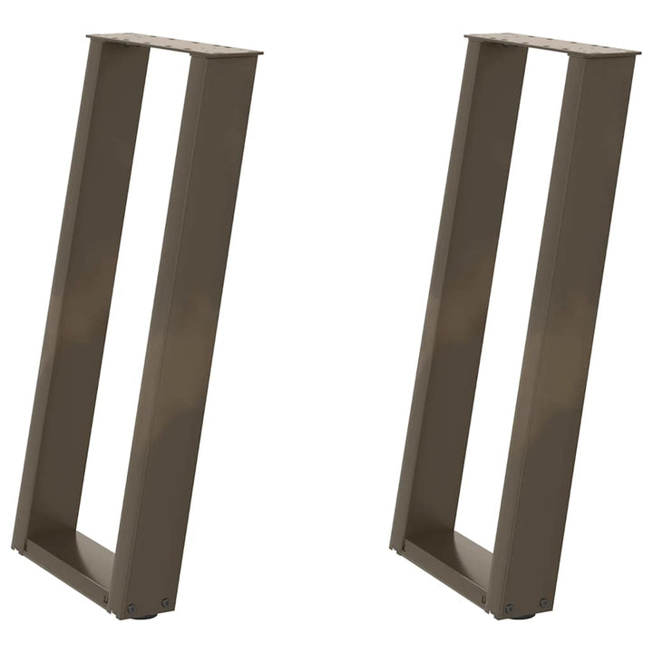konsolbordben U-formet 2 stk. naturstål 38 x (72-73) cm stål