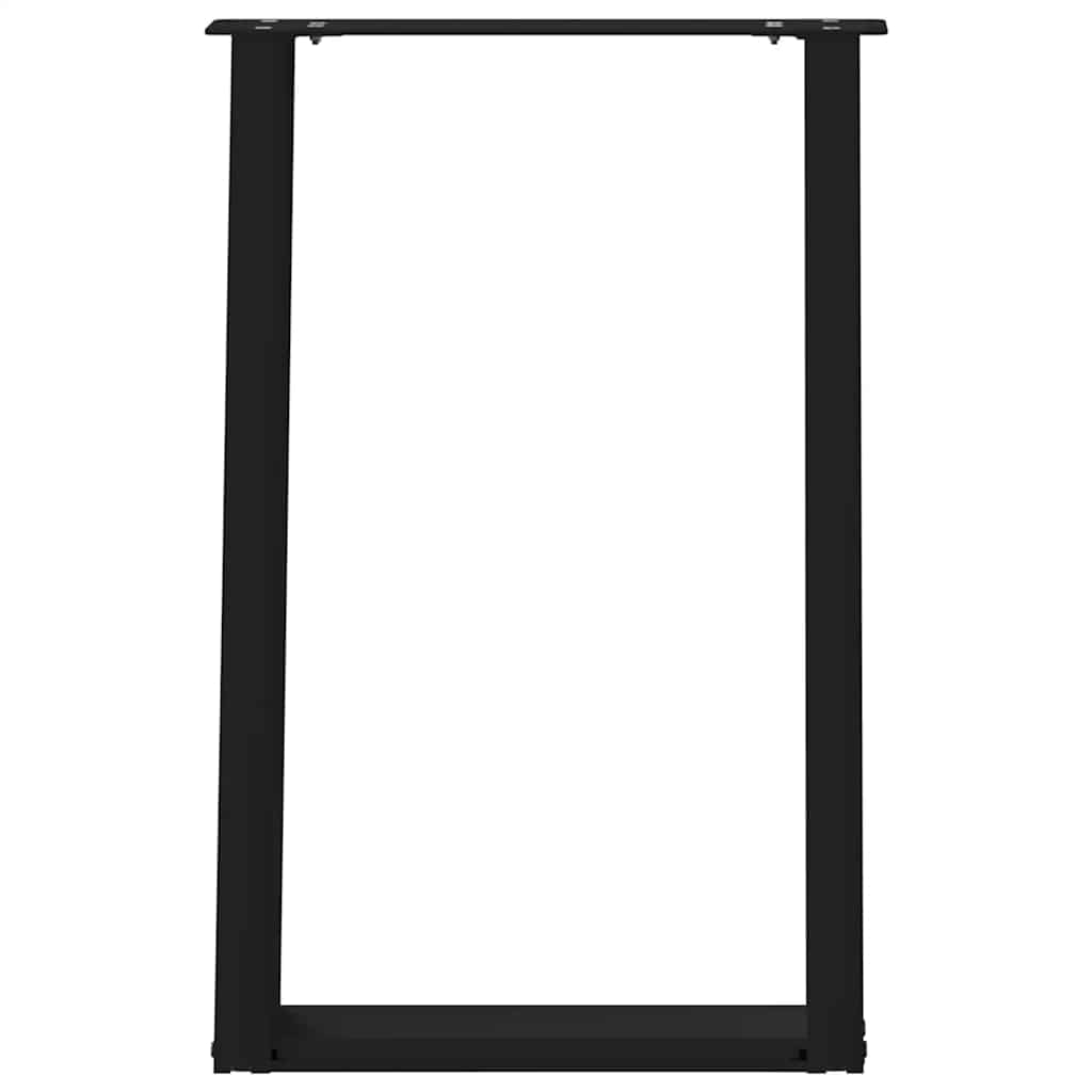 spisebordsben U-formet 2 stk. sort 50x(72-73) cm stål