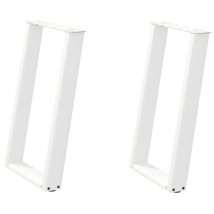 spisebordsben U-formet 2 stk. hvid 50x(72-73) cm stål