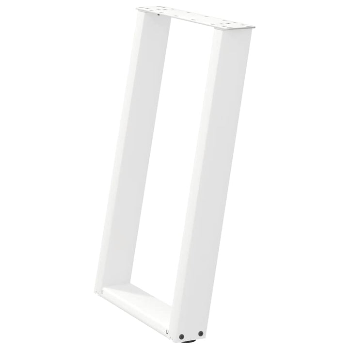 spisebordsben U-formet 2 stk. hvid 50x(72-73) cm stål