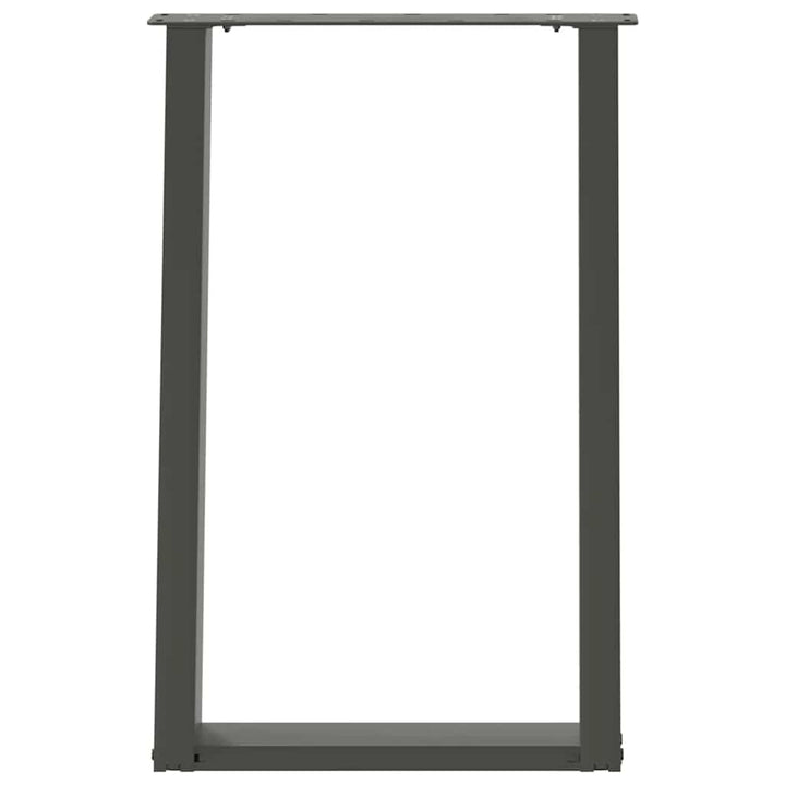 spisebordsben U-formet 2 stk. antracit 50x(72-73) cm stål