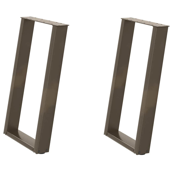 spisebordsben U-formet 2 stk. naturstål 50x(72-73) cm stål
