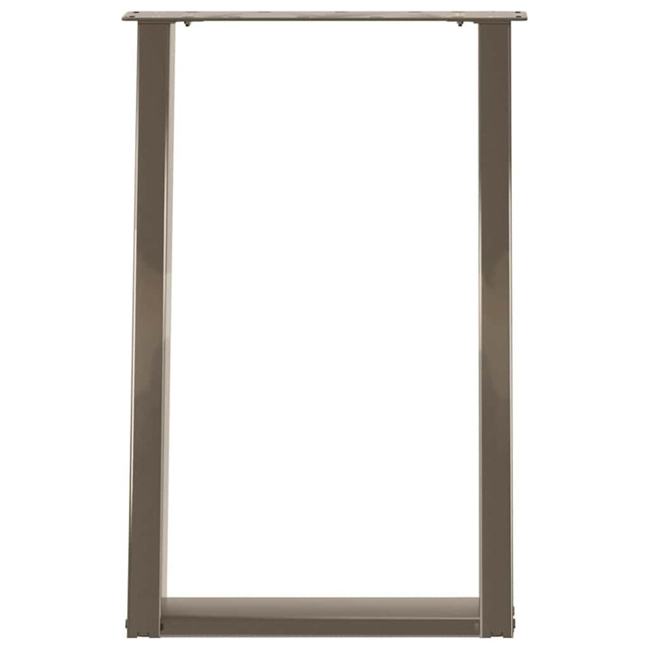 spisebordsben U-formet 2 stk. naturstål 50x(72-73) cm stål