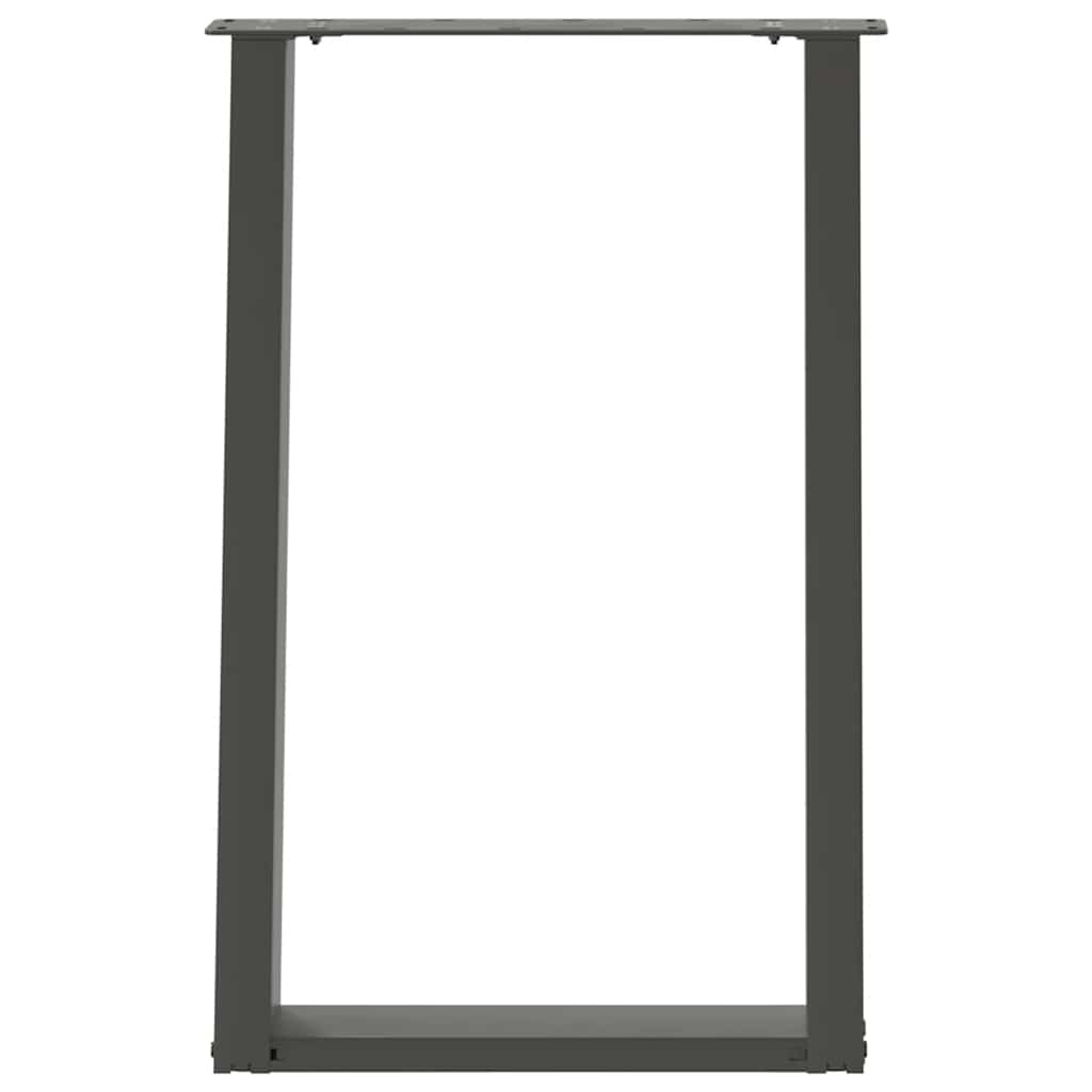 spisebordsben U-formet 2 stk. antracit 60 x (72-73) cm stål