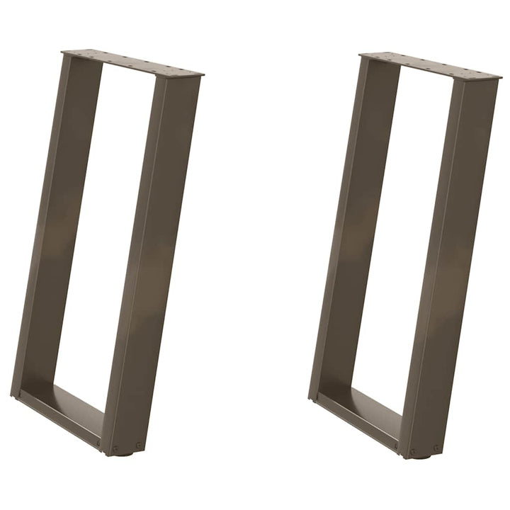 spisebordsben U-formet 2 stk. naturstål 60 x (72-73) cm stål