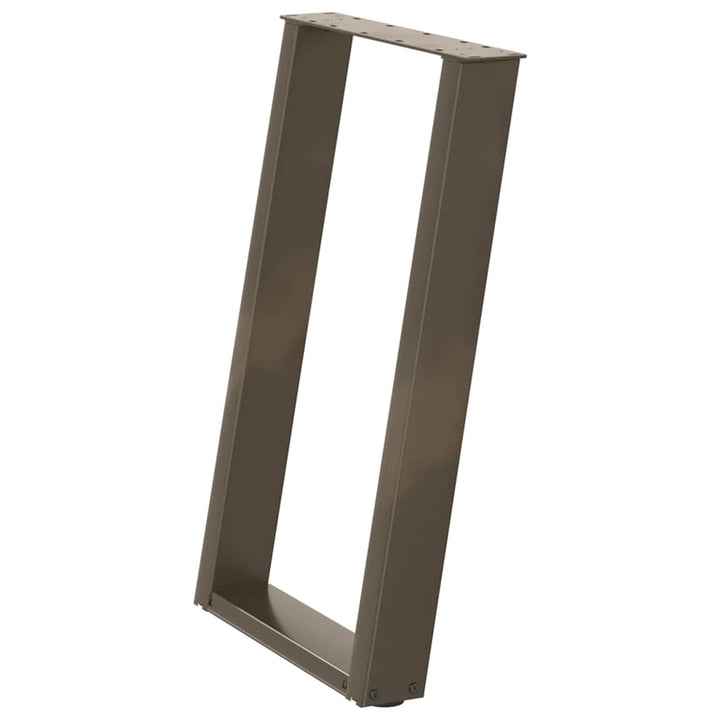 spisebordsben U-formet 2 stk. naturstål 60 x (72-73) cm stål
