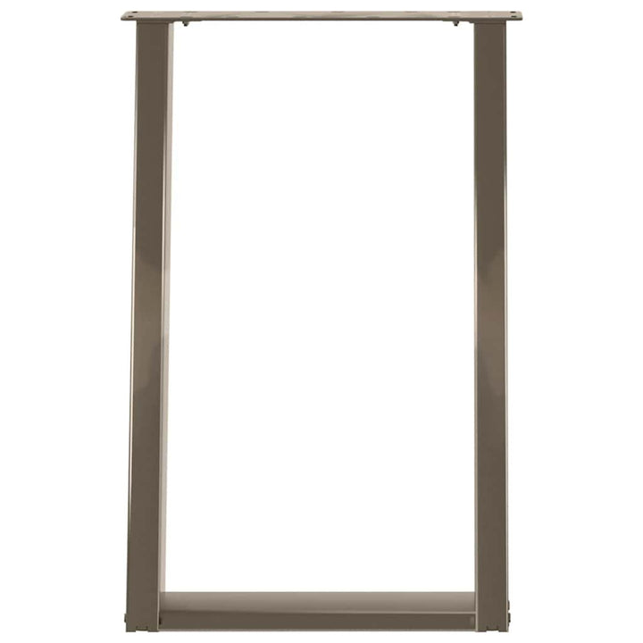 spisebordsben U-formet 2 stk. naturstål 60 x (72-73) cm stål
