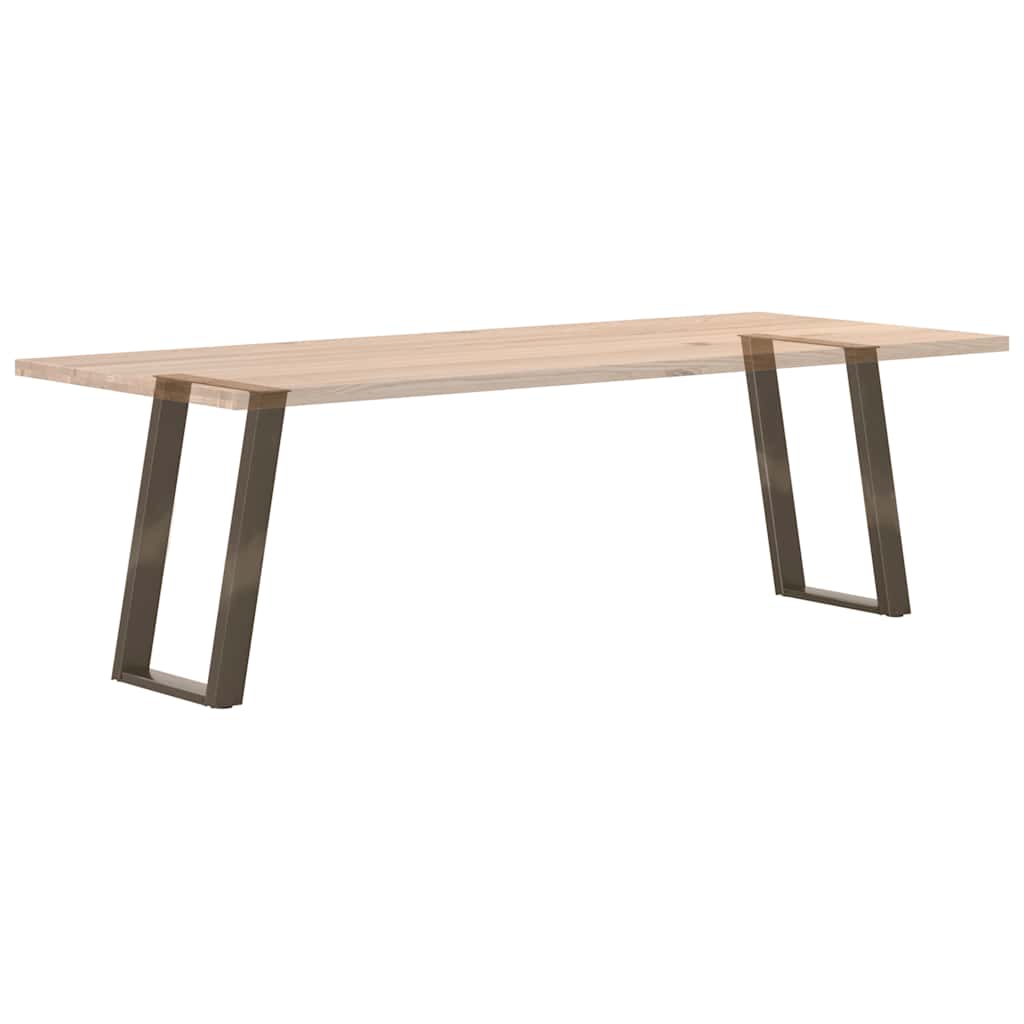 spisebordsben U-formet 2 stk. naturstål 60 x (72-73) cm stål
