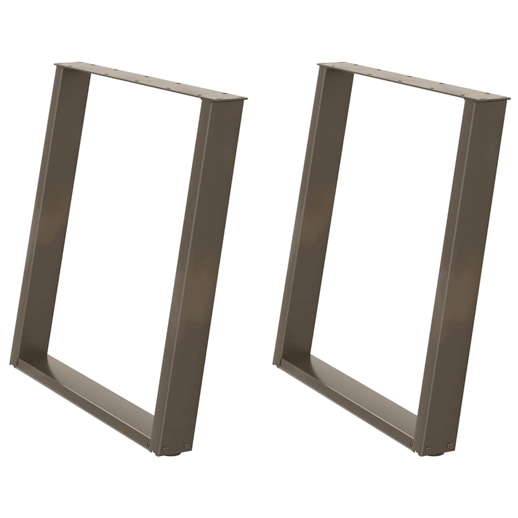 spisebordsben U-formet 2 stk. naturstål 70x(72-73) cm stål