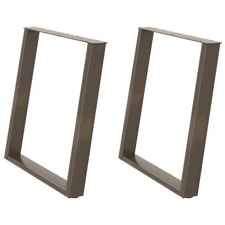 spisebordsben U-formet 2 stk. naturstål 70x(72-73) cm stål