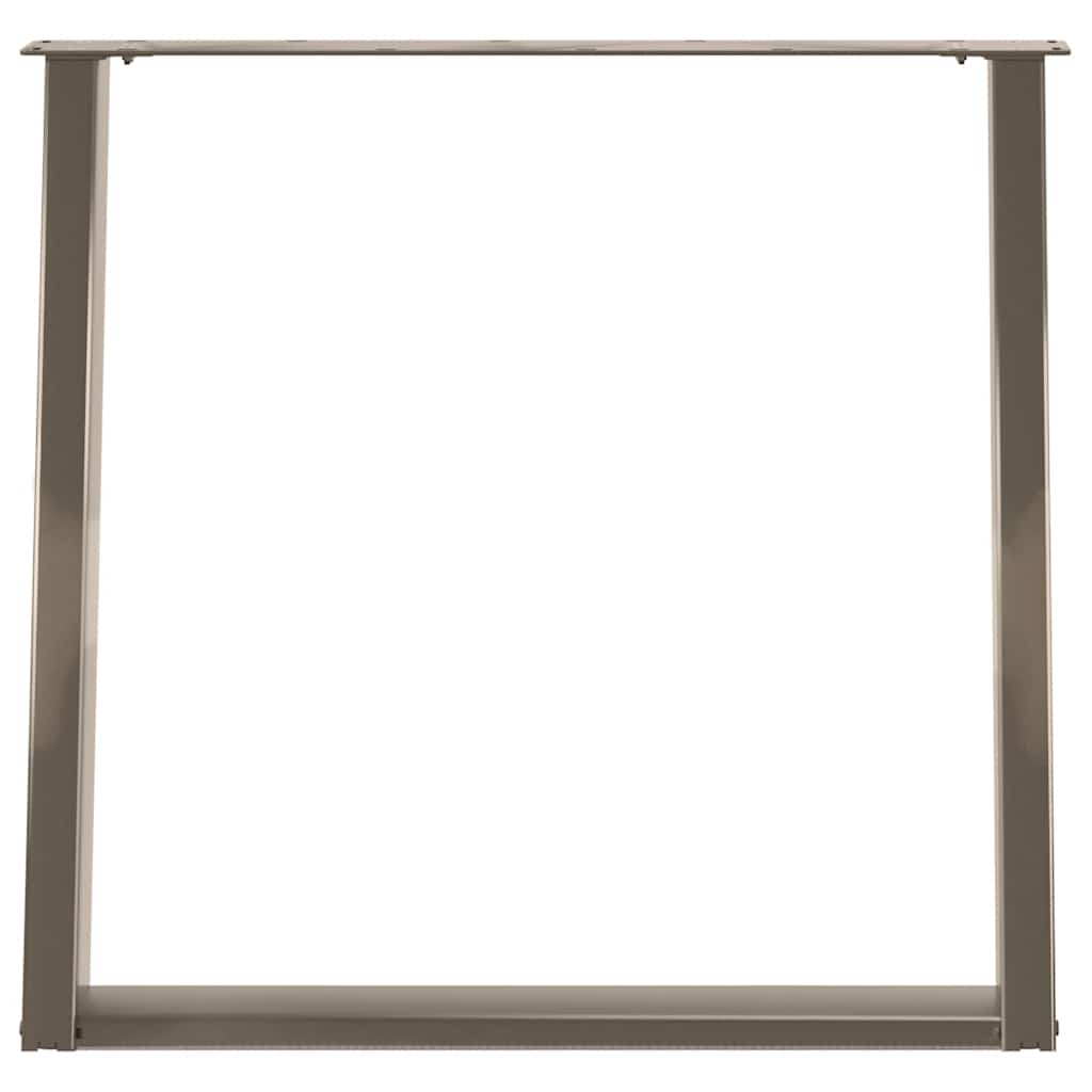 spisebordsben U-formet 2 stk. naturstål 70x(72-73) cm stål