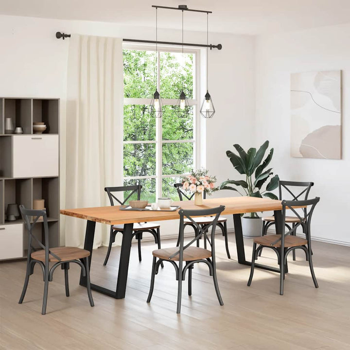 spisebordsben U-formet 2 stk. sort 80 x (72-73) cm stål