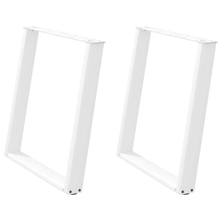 spisebordsben U-formet 2 stk. hvid 80x(72-73) cm stål