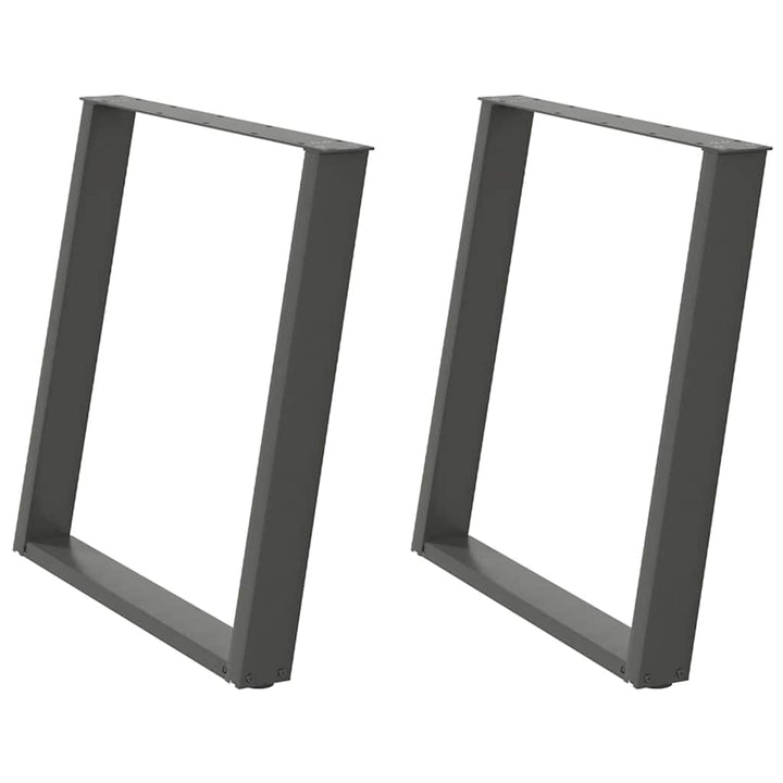 spisebordsben U-formet 2 stk. antracit 80x(72-73) cm stål