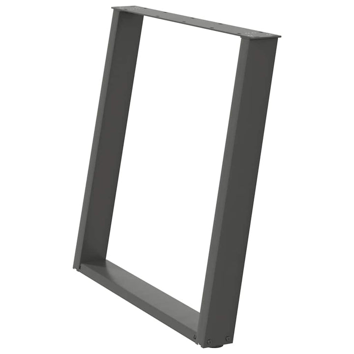 spisebordsben U-formet 2 stk. antracit 80x(72-73) cm stål